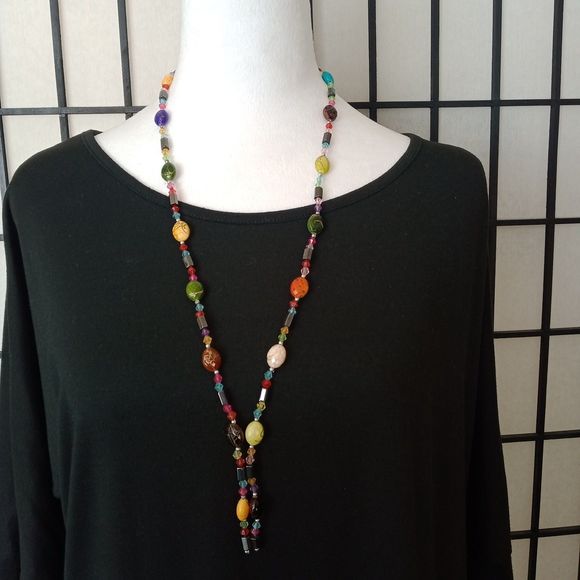 MAGNETIC 34.5" Boho Necklace Multi-Color - Picture 4 of 8
